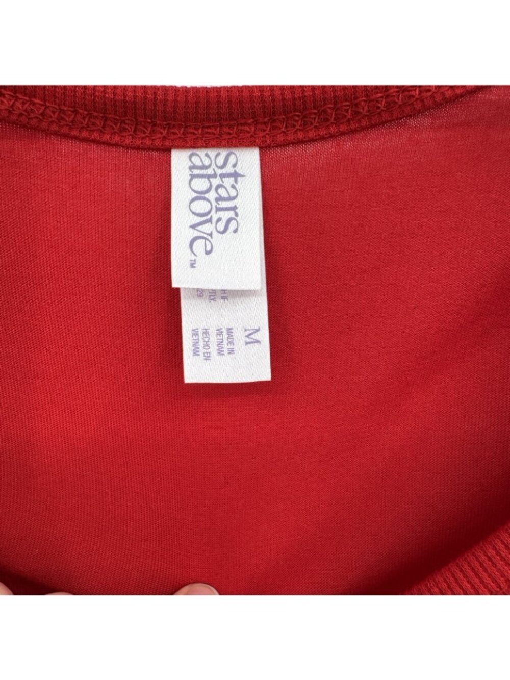 Target STARS ABOVE Cozy Pajama Set M Women's Red Long Sleeve Top & Plaid Pants - Picture 2 of 8